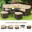 6 Pieces Patio Rattan Dining Sofa Funiture Set