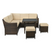 6 Pieces Patio Rattan Dining Sofa Funiture Set