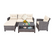 4 Pieces Patio Rattan Furniture Set with Cushion and Table Shelf