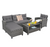 4 Pieces Patio Rattan Furniture Set with Cushion and Table Shelf