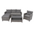 4 Pieces Patio Rattan Furniture Set with Cushion and Table Shelf