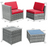 8 Pieces Wicker Sofa Rattan Dining Set Patio Furniture with Storage Table