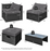 8 Pieces Patio Furniture Set with Storage Box and Waterproof Cover