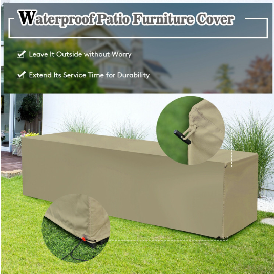 8 Pieces Patio Furniture Set with Storage Box and Waterproof Cover