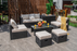 8 Pieces Patio Furniture Set with Storage Box and Waterproof Cover