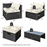 8 Pieces Patio Furniture Set with Storage Box and Waterproof Cover