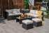 8 Pieces Patio Furniture Set with Storage Box and Waterproof Cover