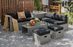 8 Pieces Patio Rattan Furniture Set with Storage Waterproof Cover and Cushion