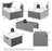 8 Pieces Patio Rattan Furniture Set with Storage Waterproof Cover and Cushion