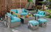 8 Pieces Patio Rattan Furniture Set with Storage Waterproof Cover and Cushion