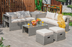 8 Pieces Patio Rattan Furniture Set with Storage Waterproof Cover and Cushion