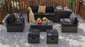 8 Pieces Patio Space-Saving Rattan Furniture Set with Storage Box and Waterproof Cover