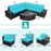 6 Piece Wicker Patio Sectional Sofa Set with Tempered Glass Coffee Table