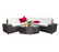 6 Piece Wicker Patio Sectional Sofa Set with Tempered Glass Coffee Table