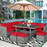 7 Pieces Outdoor Wicker Sectional Sofa Set with Dining Table