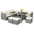 7 Pieces Outdoor Wicker Sectional Sofa Set with Dining Table