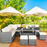 7 Pieces Outdoor Wicker Sectional Sofa Set with Dining Table