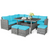 7 Pieces Outdoor Wicker Sectional Sofa Set with Dining Table