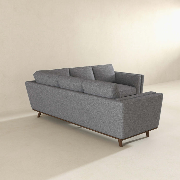 Erman  Pillow Back Corner Sofa In Dark Gray