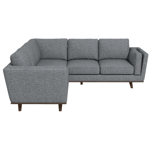 Erman  Pillow Back Corner Sofa In Dark Gray