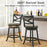 27/31 Inch Swivel Bar Stools Set of 2 with Hollow Back and Soft-padded Seat