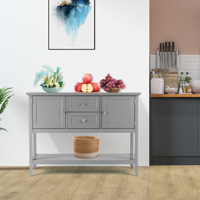 Wooden Sideboard Buffet Console Table with Drawers and Storage