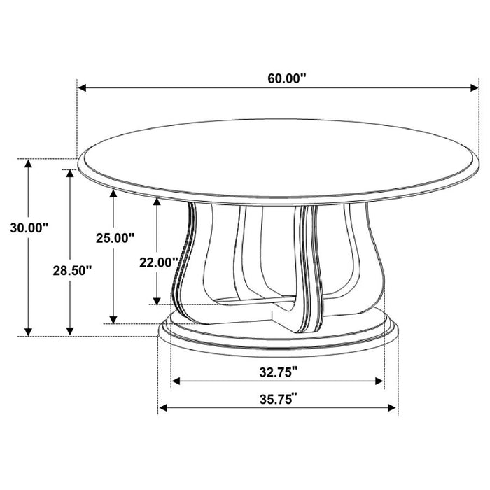 Trofello 5-piece Round Dining Set White Washed