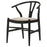 Dinah Danish Y-Shaped Back Wishbone Dining Side Chair Black and Beige (Set of 2)