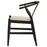 Dinah Danish Y-Shaped Back Wishbone Dining Side Chair Black and Beige (Set of 2)