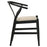 Dinah Danish Y-Shaped Back Wishbone Dining Side Chair Black and Beige (Set of 2)