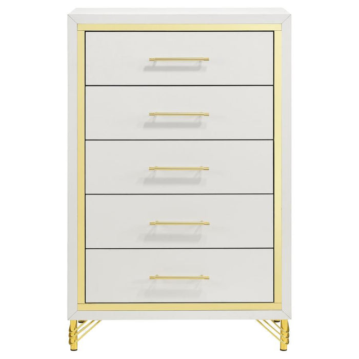 Lucia 5-Drawer Bedroom Chest White