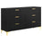 Kendall 5-Piece Tufted Panel Bedroom Set Black And Gold