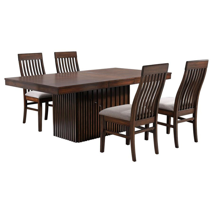 Briarwood 5-Piece Rectangular Dining Set With Removable Extension Leaf Mango Oak