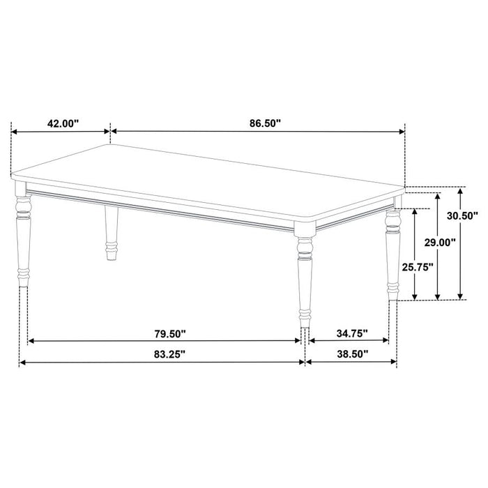 Willowbrook 5-Piece Rectangular Dining Table Set Walnut