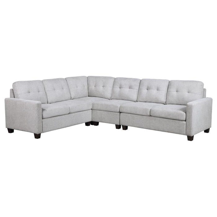 Georgina 4-Piece Upholstered Modular Sectional Sofa Steel Beige