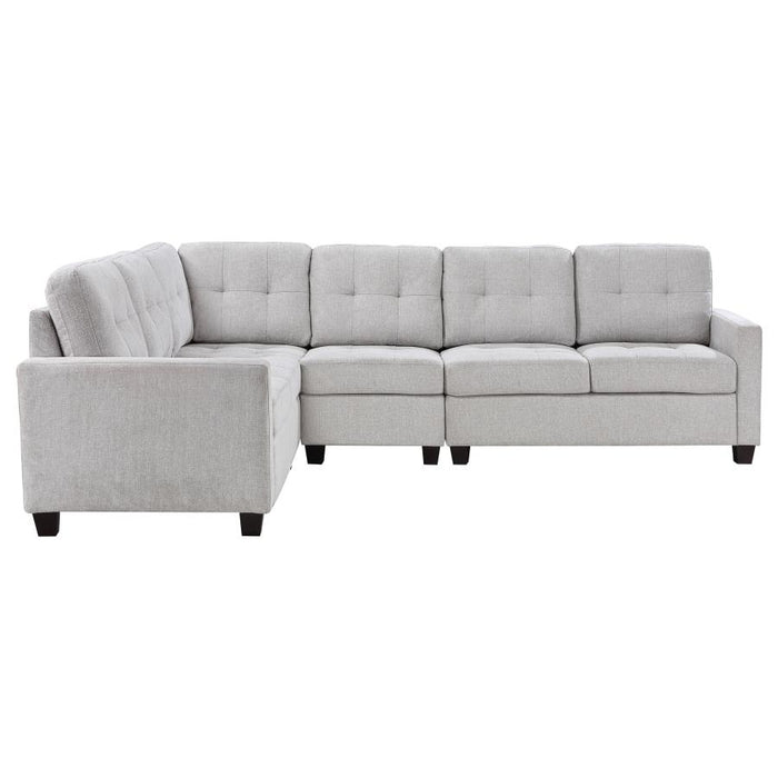 Georgina 4-Piece Upholstered Modular Sectional Sofa Steel Beige