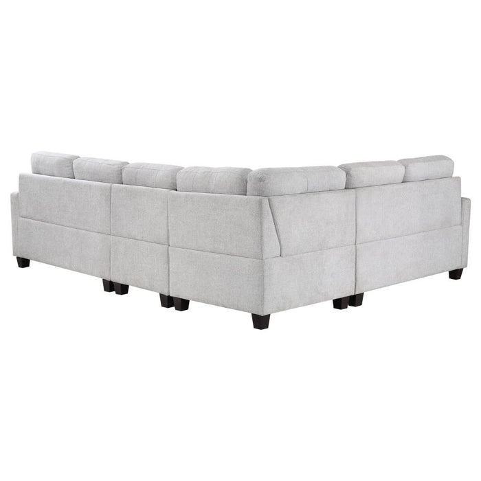 Georgina 4-Piece Upholstered Modular Sectional Sofa Steel Beige