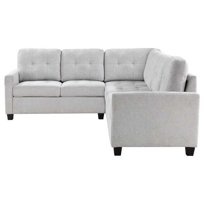 Georgina 4-Piece Upholstered Modular Sectional Sofa Steel Beige