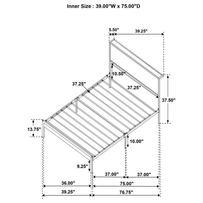 Ricky Metal Twin Panel Bed