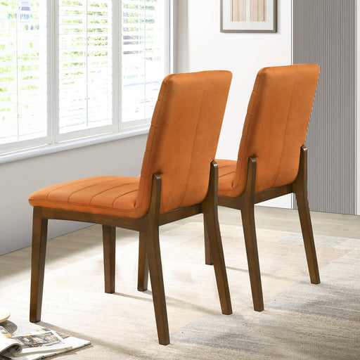 Ines Burnt Orange Velvet Dining Chair (Set Of 2)