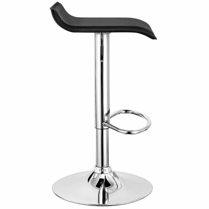 Set of 2 Modern Design Adjustable PU Leather Backless Bar Stools