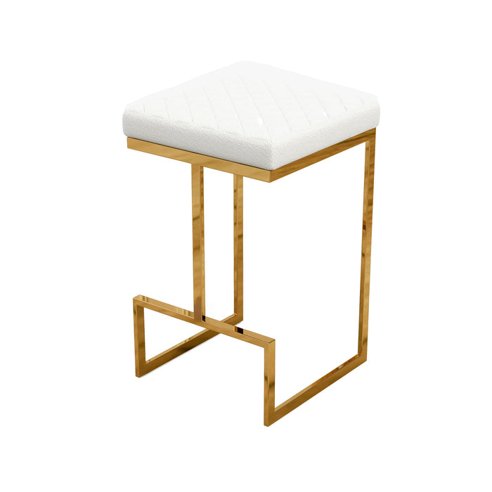 Joel Mid Century Modern Luxury Upholstered Stool