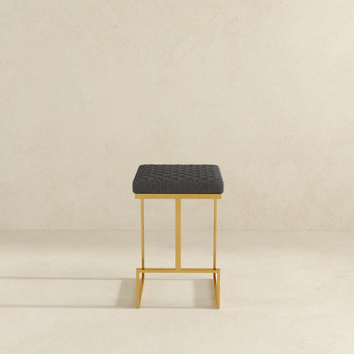 Joel Mid Century Modern Luxury Upholstered Stool