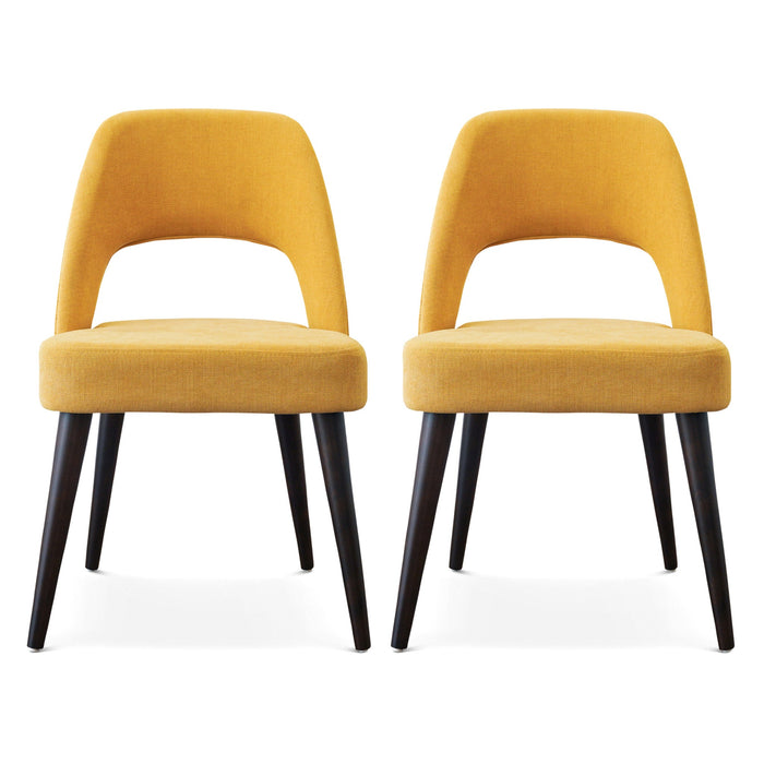 Juliana Mid Century Modern Yellow Fabric Dining Chair (Set Of 2)