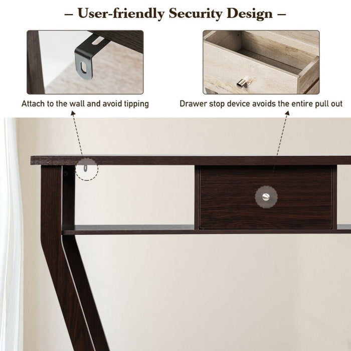 Console Hall Table with Storage Drawer and Shelf