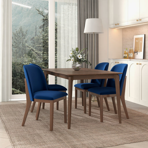 Kaitlyn  Navy Blue Velvet Dining Chair (Set Of 2)