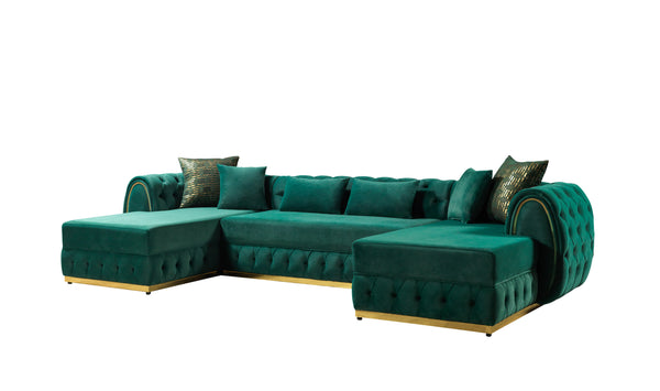 Jessie Velvet Double Chaise Sectional