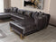 Santana Smoke Velvet Double Chaise Sectional