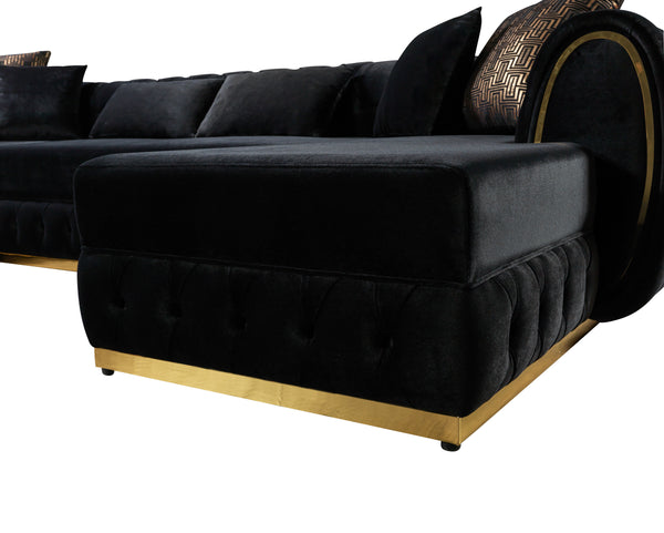 Jessie Velvet Double Chaise Sectional