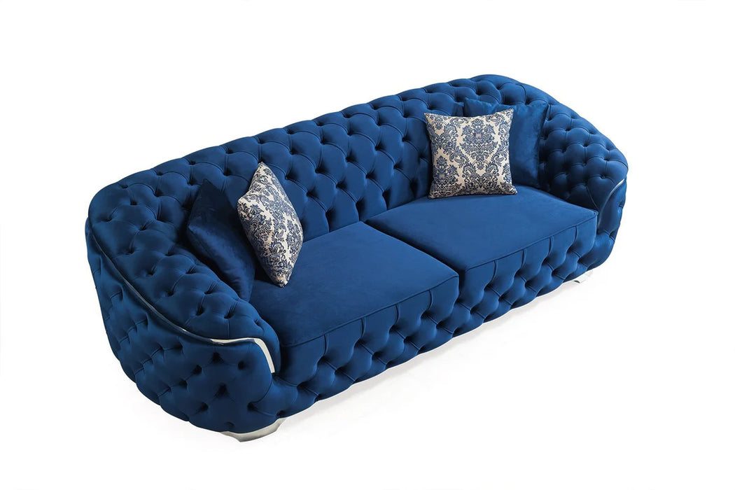 Lupino Blue Velvet Sofa & Loveseat